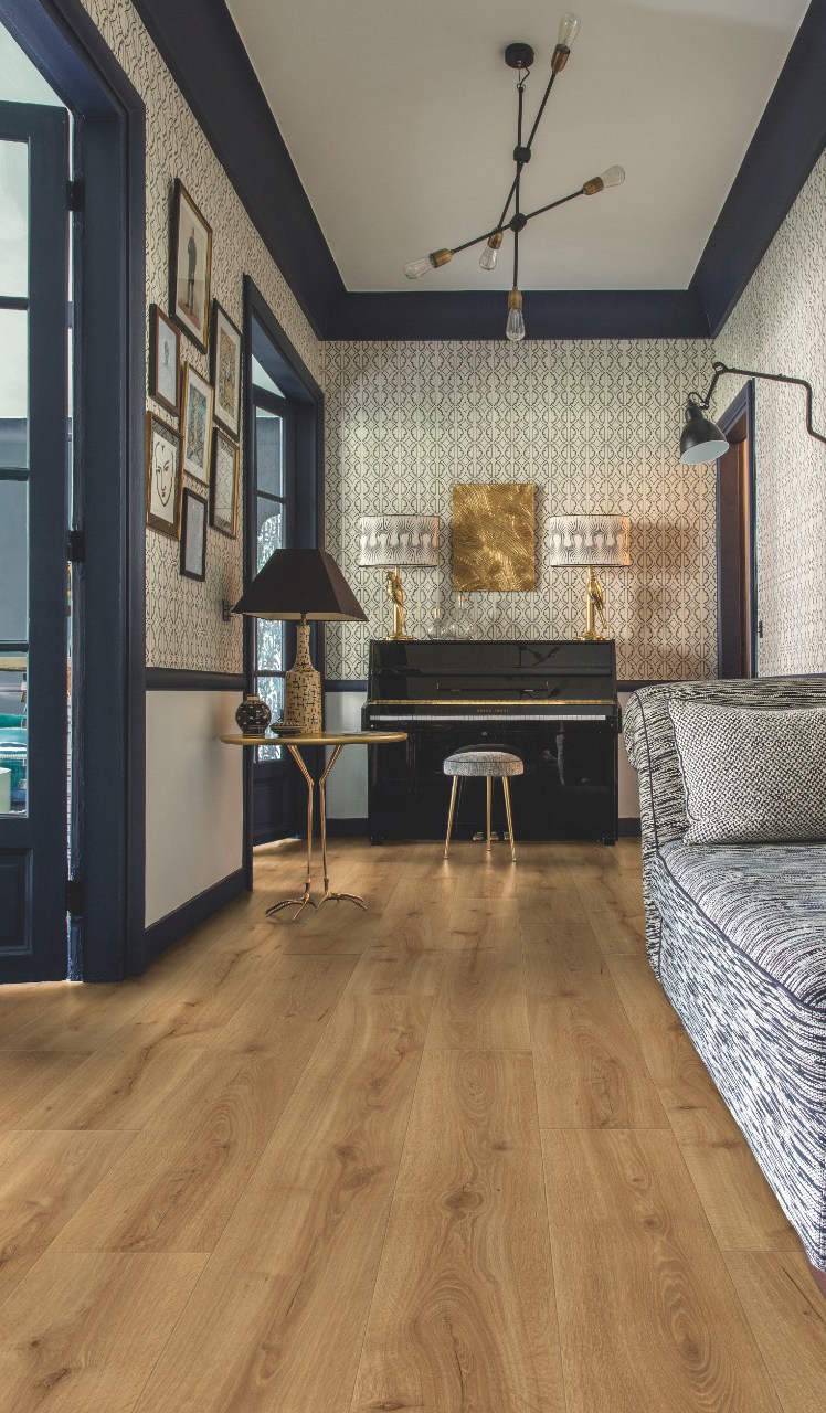 Ламинат Quick Step Majestic Дуб Пустынный теплый натуральный MJ3551 2050×240×9,5 фото в интерьере